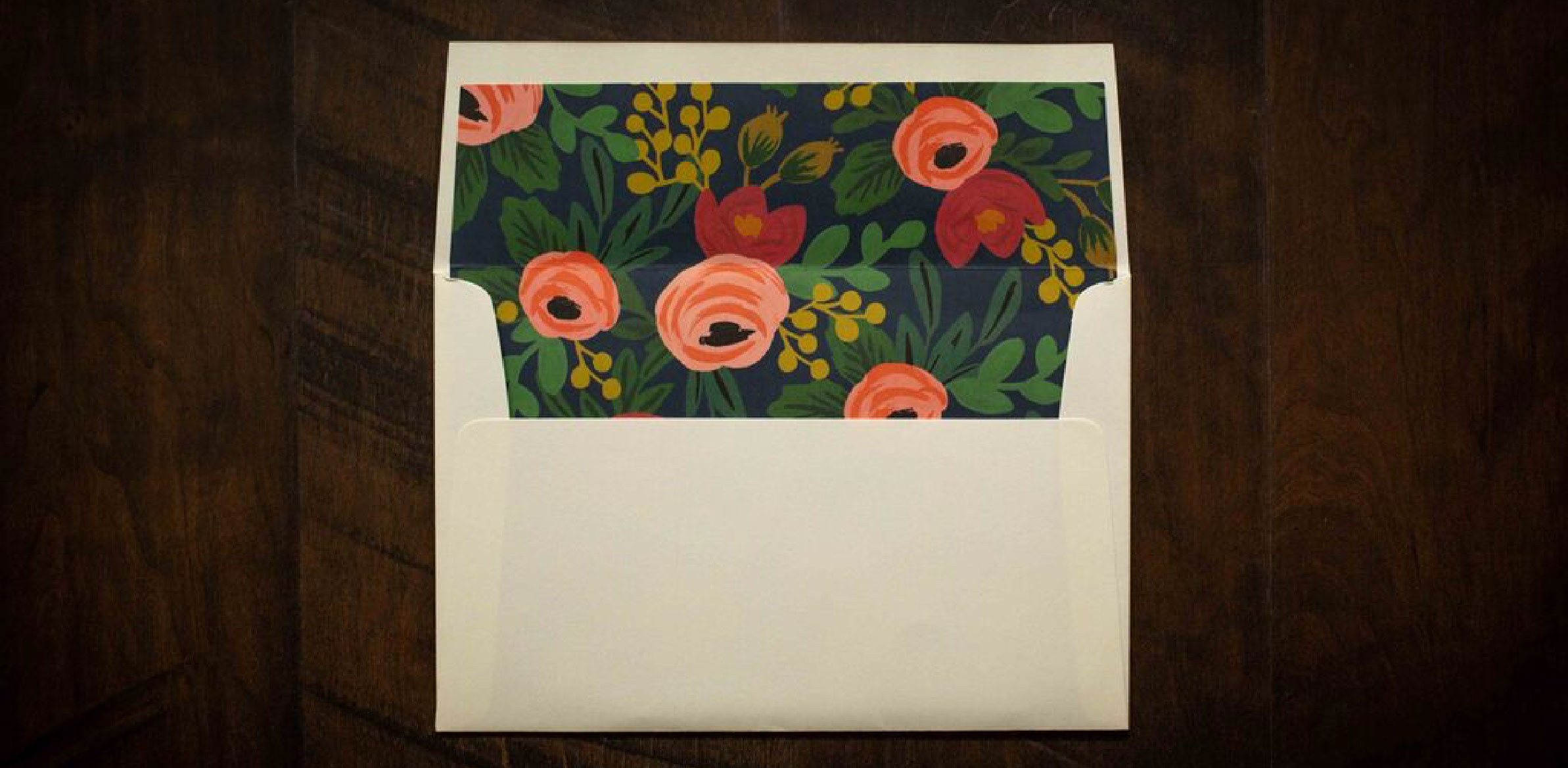 Printed floral envelope insert