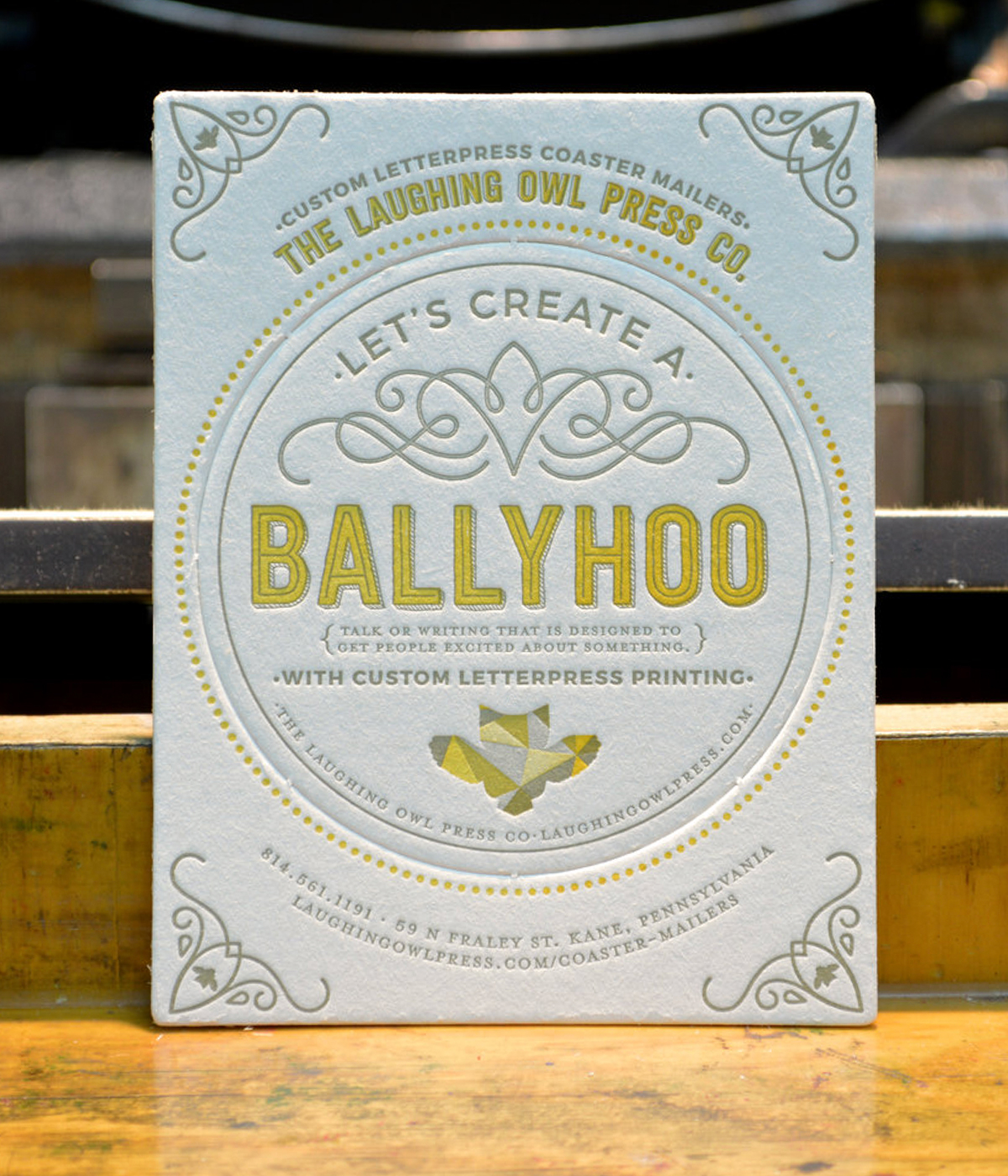 Letterpress Coaster Mailer