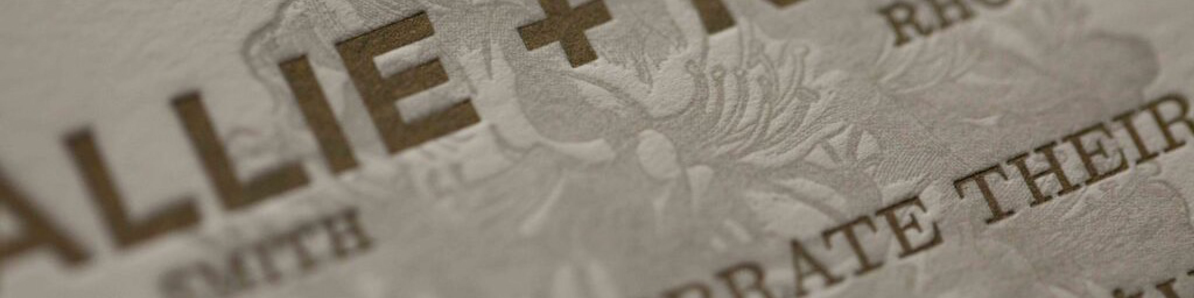 Wedding Invitation with floral stamp