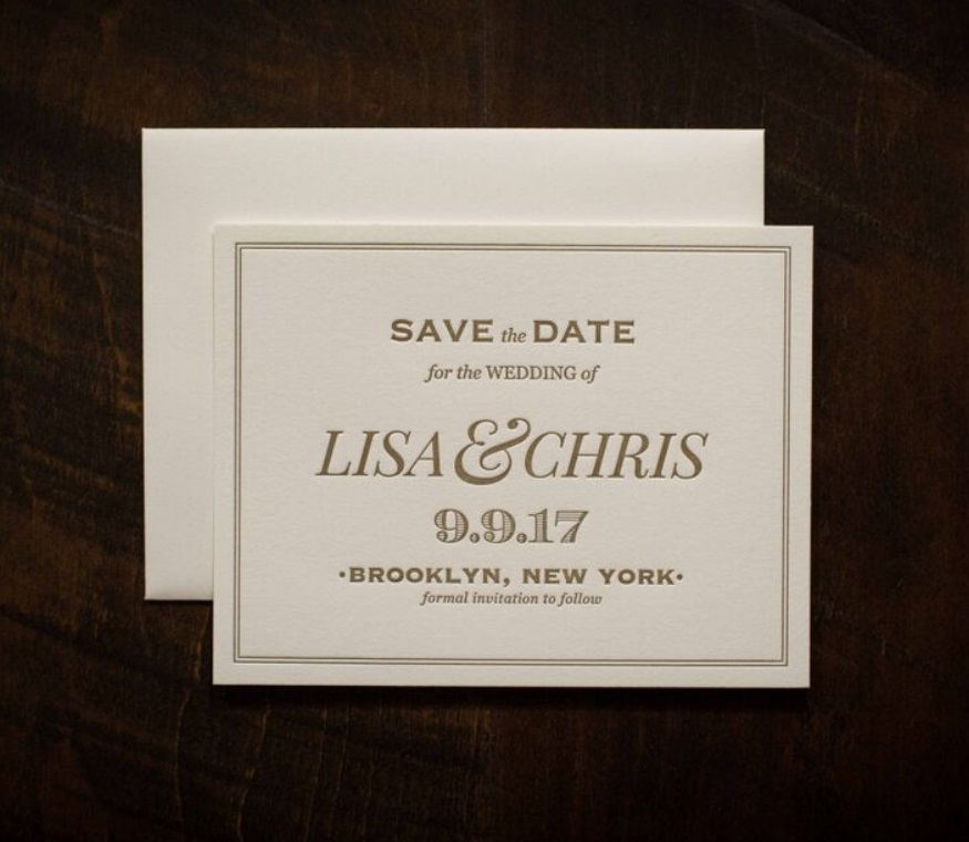 Save the Date Card and envelope