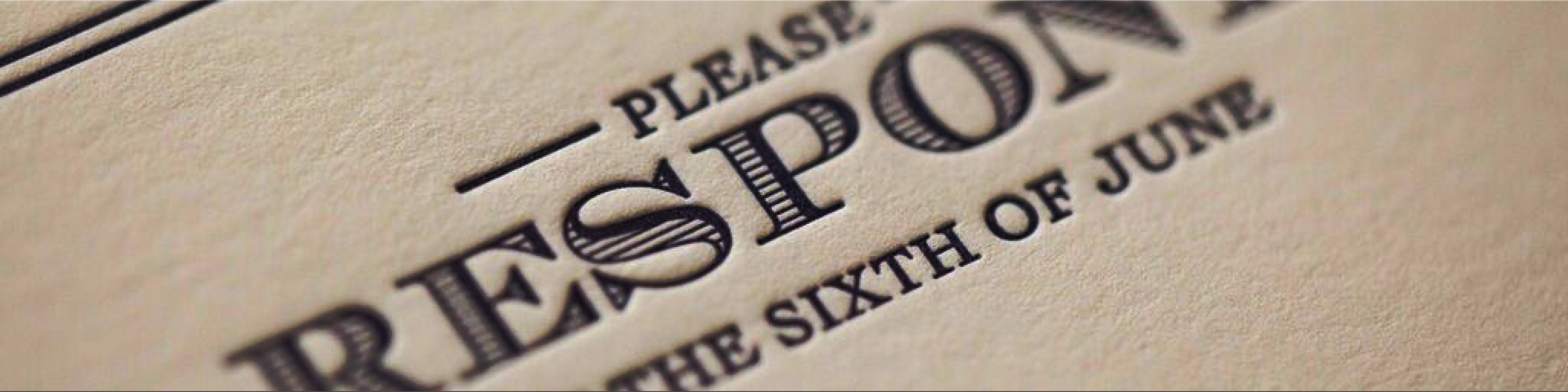 RSVP card Black on Natural