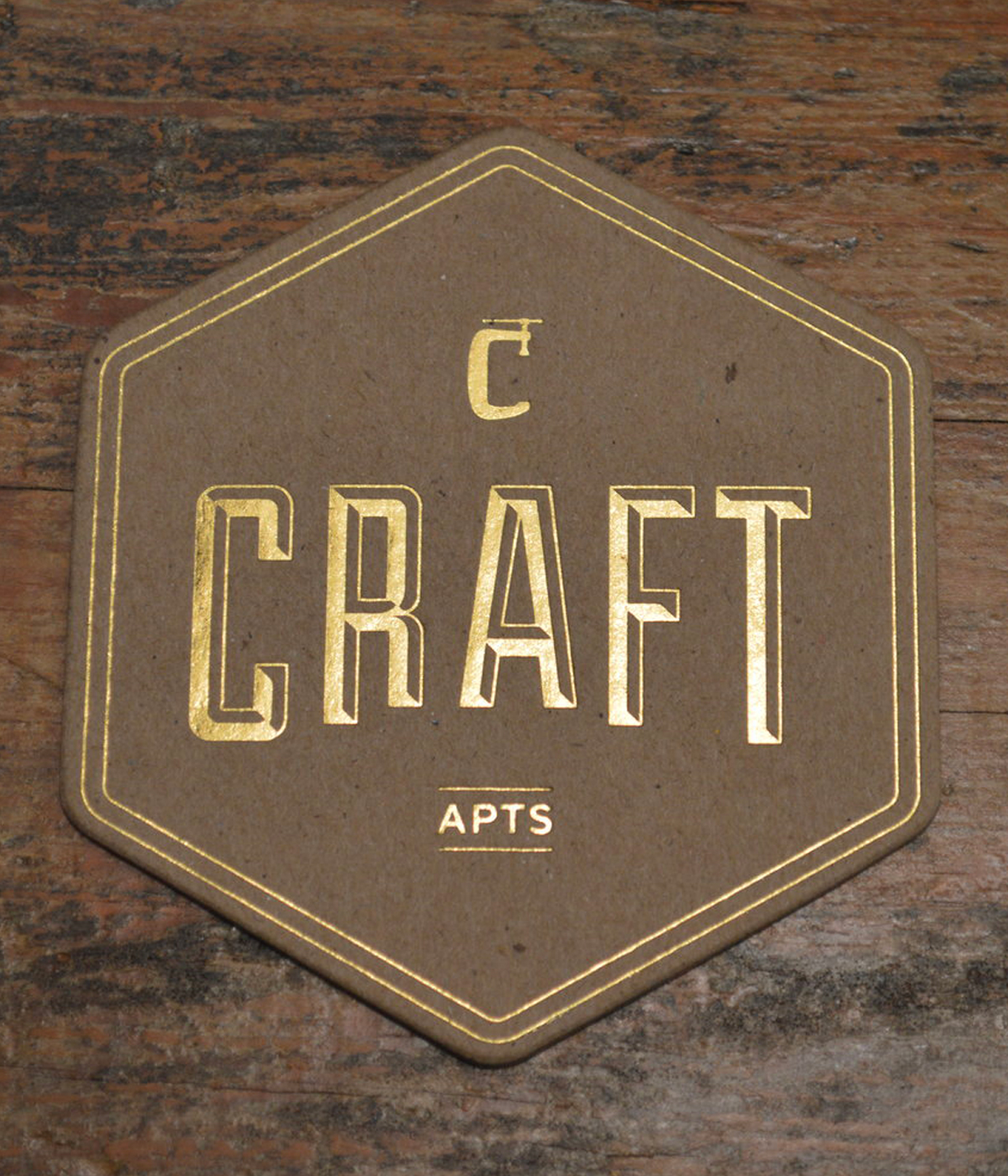 Chipboard Craft Coaster with Gold Letters