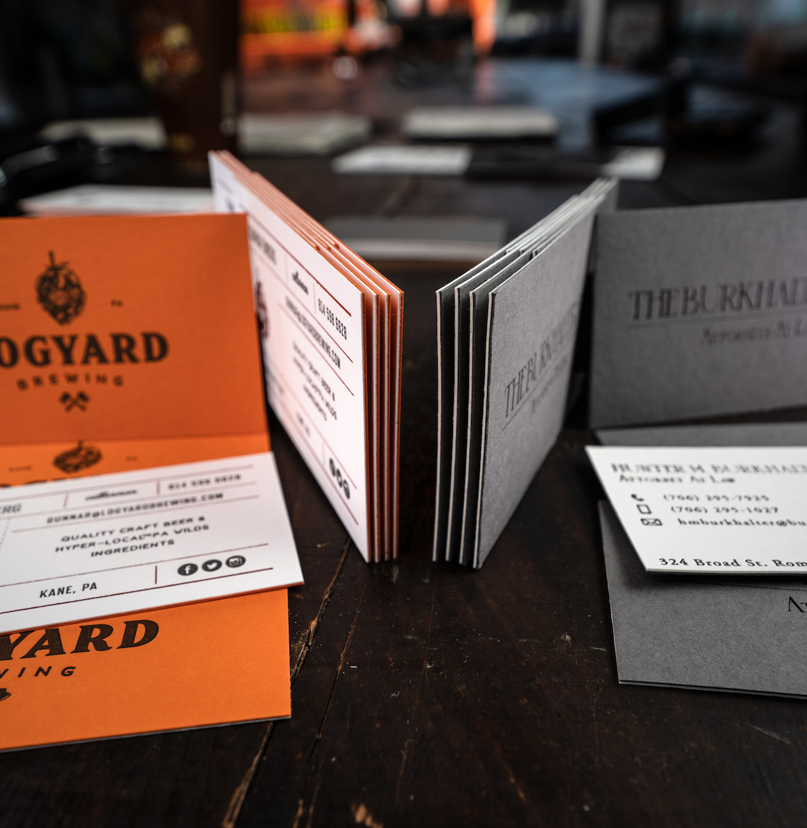 Duplexed Letterpress Business Cards