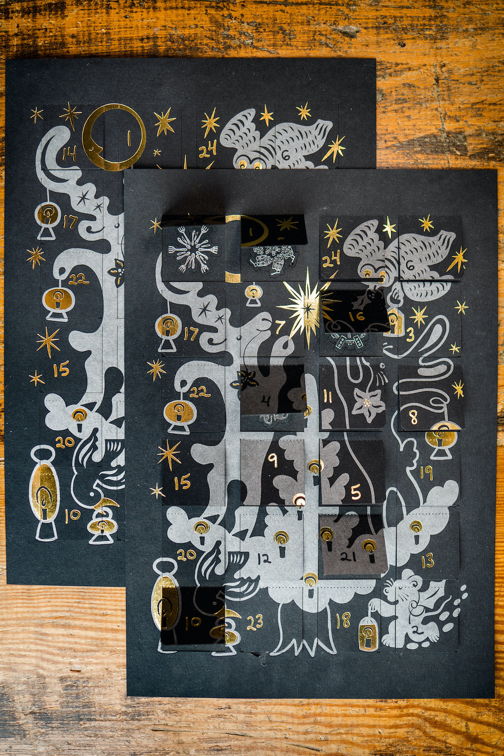 A letterpress printed advent calendar.