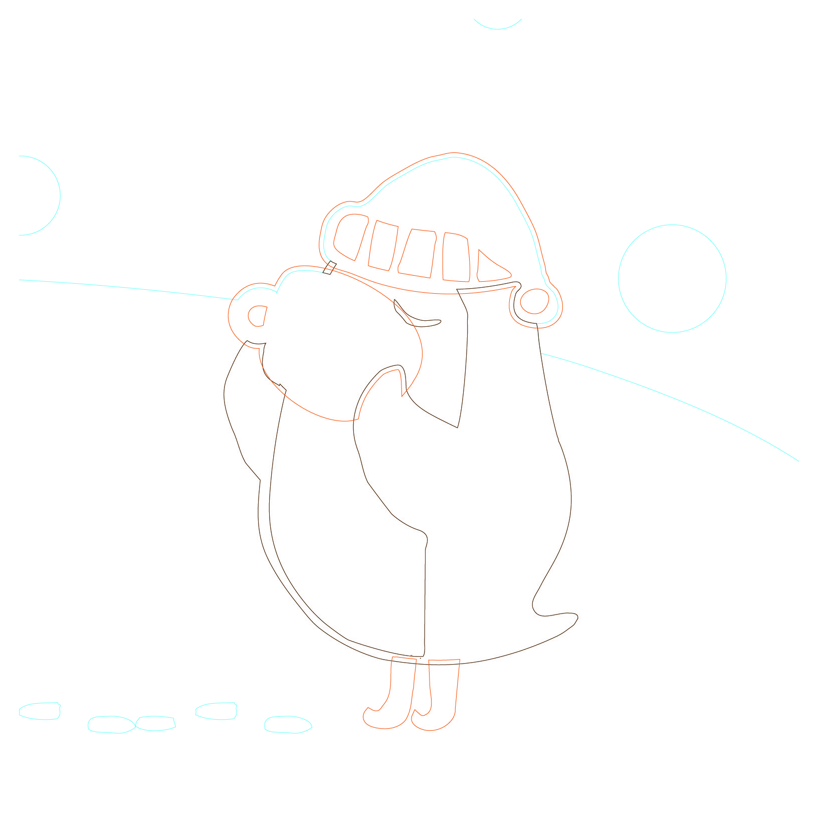 Penquin outline sketch